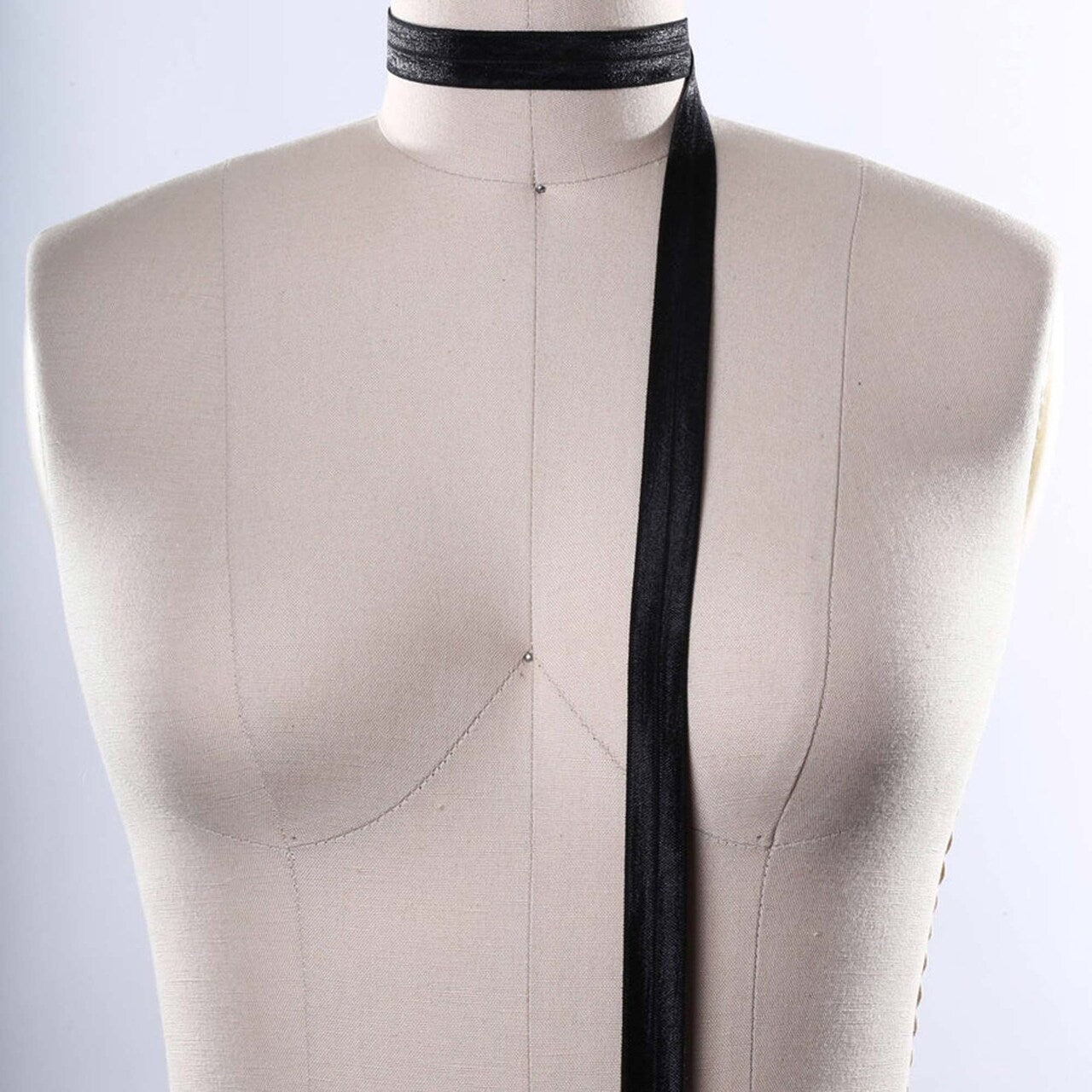 5/8" 3 Yards Shiny Black Fold Over Elastic Trim Soft Bias Stretch