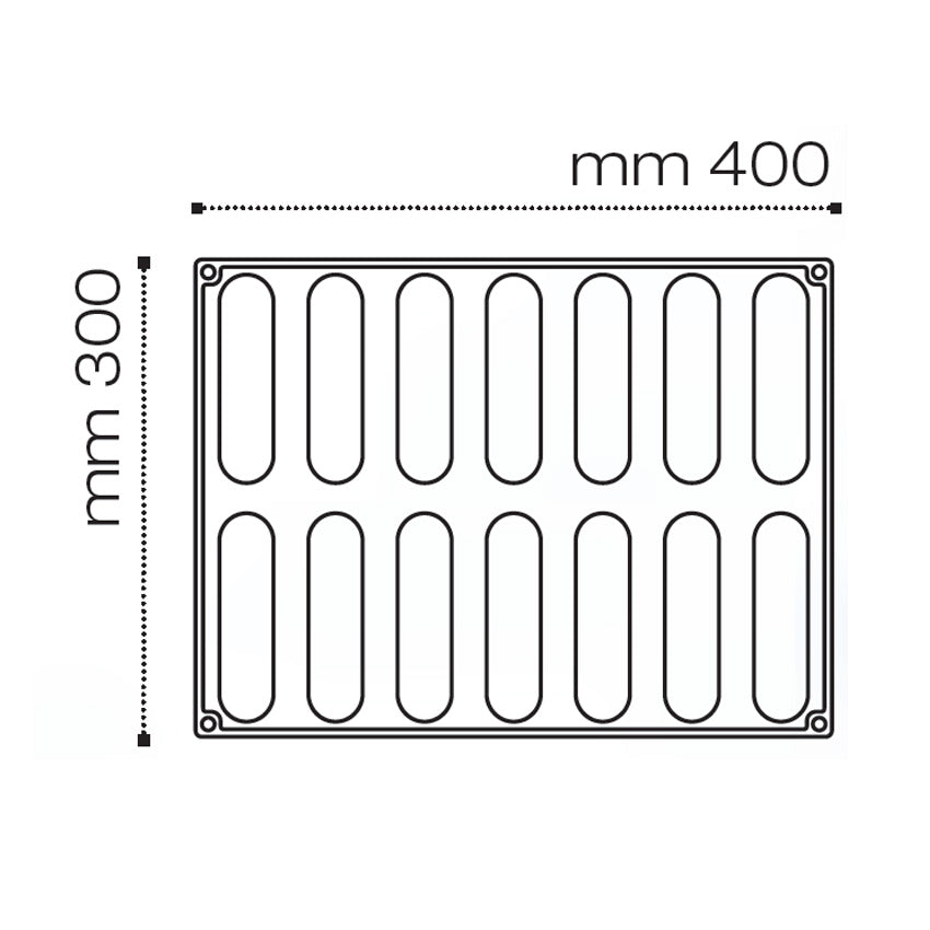 Bachour by Pavoni Silicone Mold, CONFY, 128mm x 30mm x 28mm H, 14 Cavities