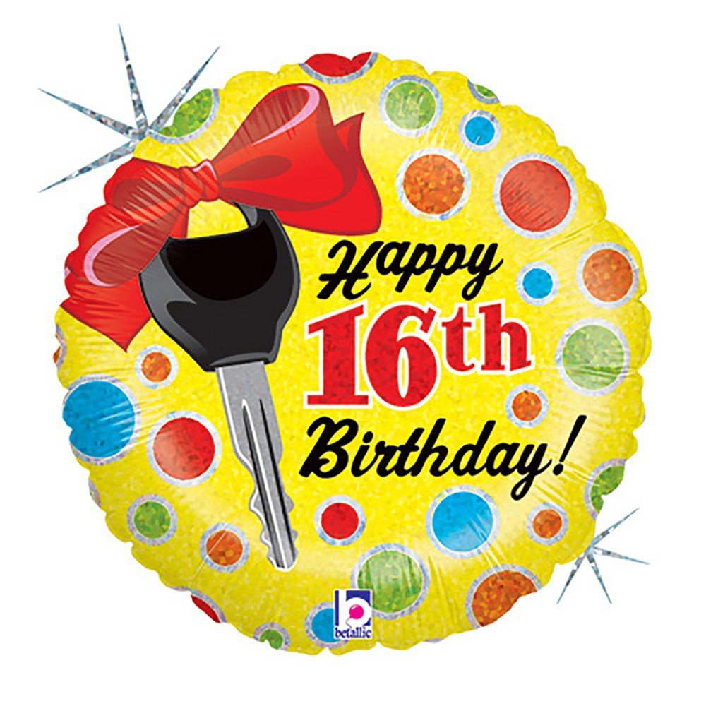 Foil Balloon 16th Birthday Dots