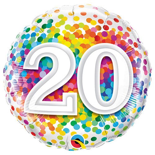 Foil Balloon 20 Rainbow Confetti