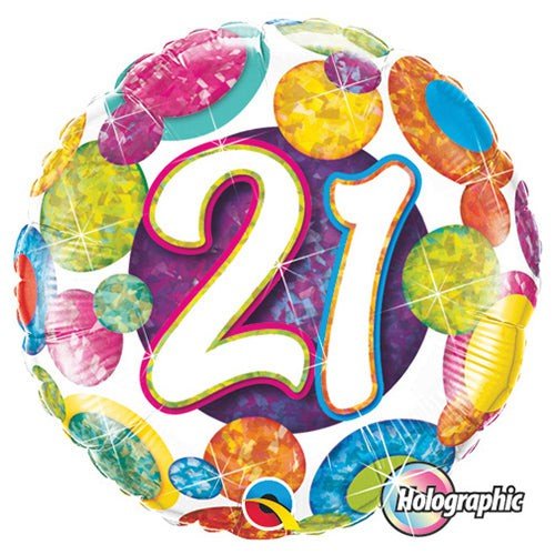 Foil Balloon 21 Big Dots & Glitz