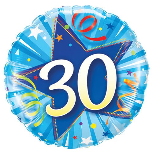 Foil Balloon 30 Shining Star Bright Blue