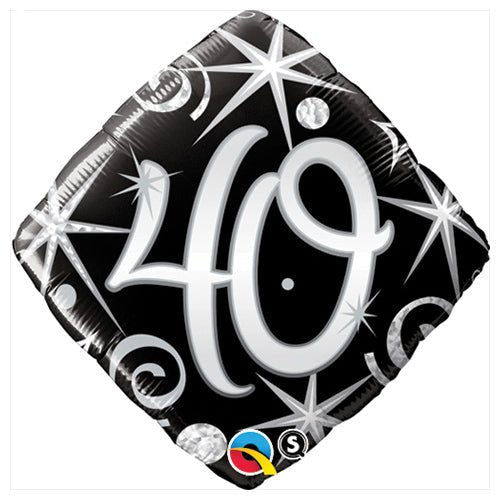 Foil Balloon 40 Elegant Sparkles & Swirls
