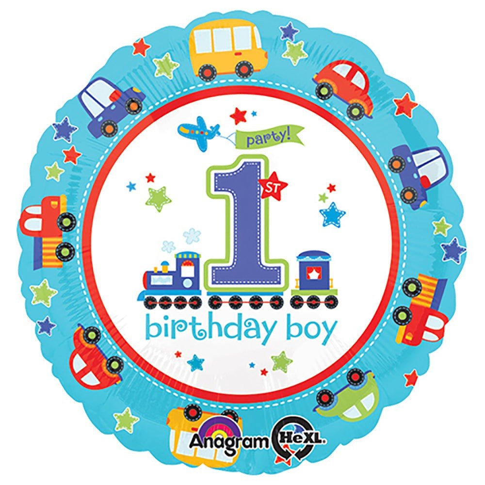 Foil Balloon All Aboard Birthday 18 Inch