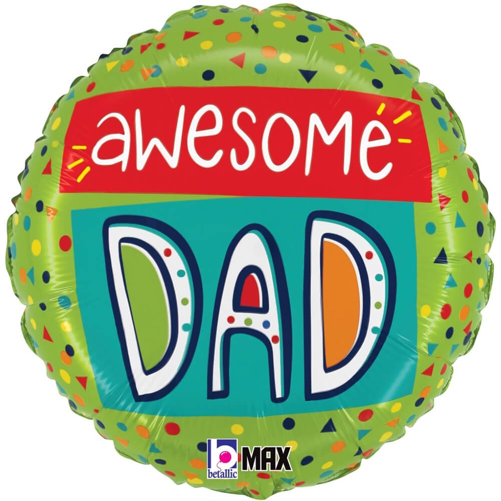 Foil Balloon Awesome Dad Confetti 18 Inch
