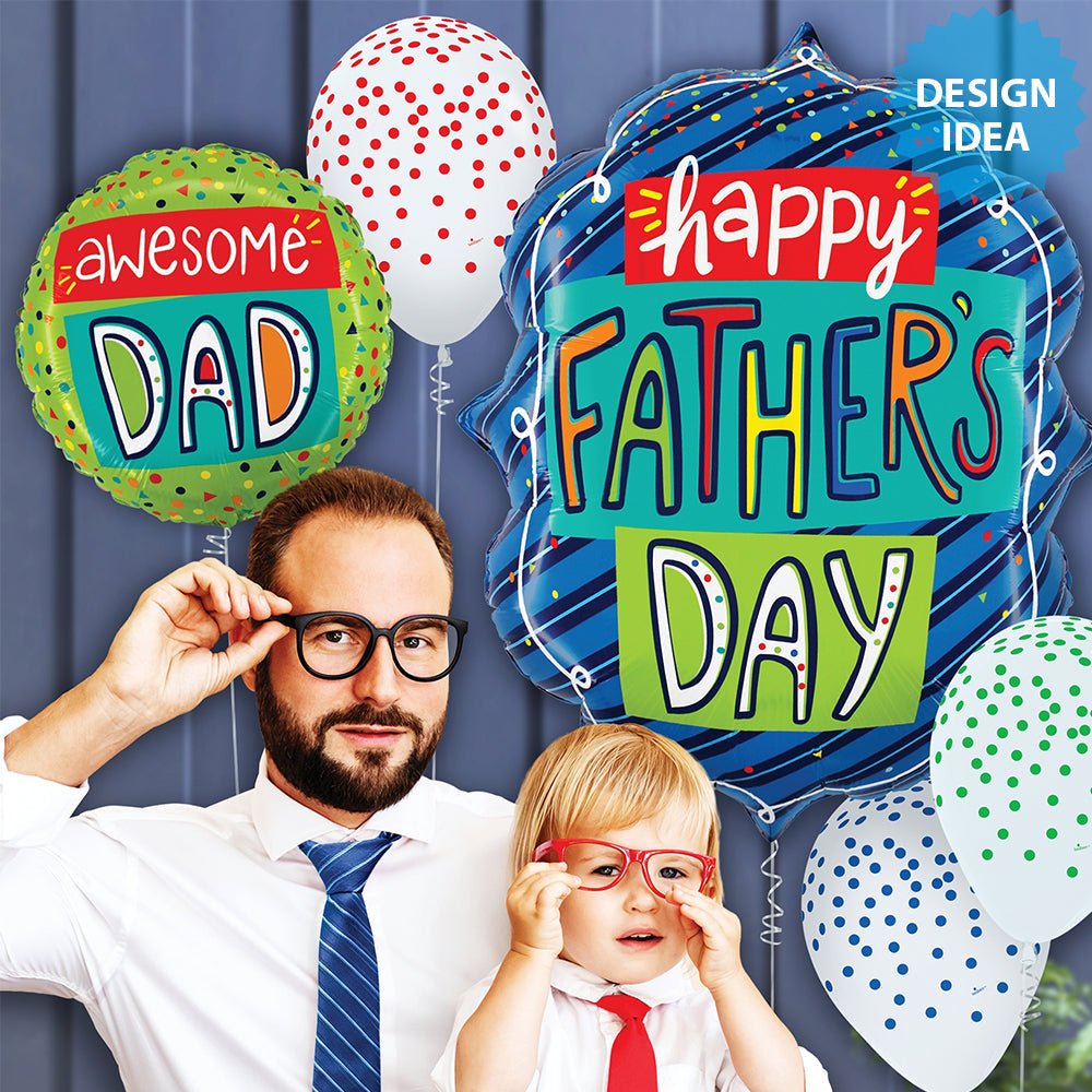 Foil Balloon Awesome Dad Confetti 18 Inch