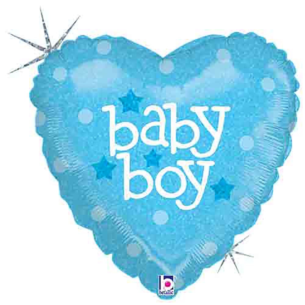 Baby Boy Heart Foil Balloon