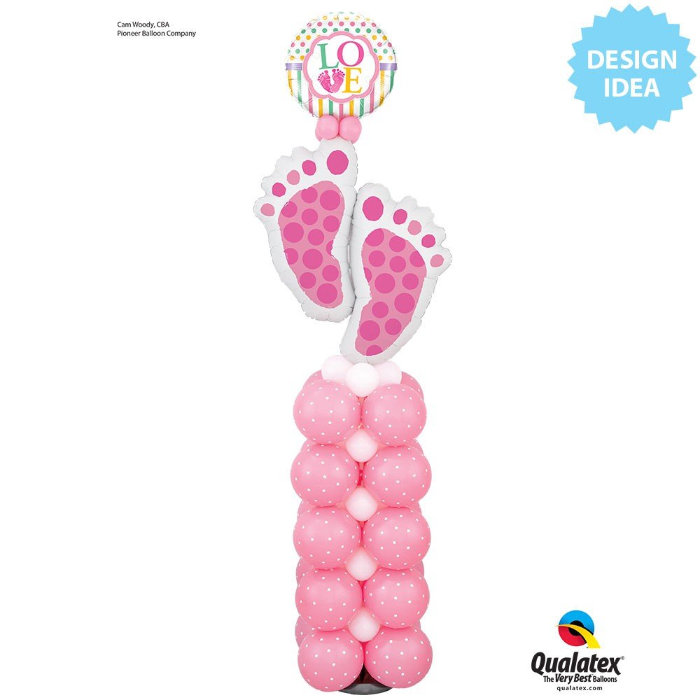 Foil Balloon Baby Girl Feet 18 Inch