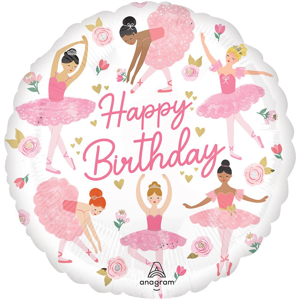 Girls Ballerina Birthday Foil Balloon