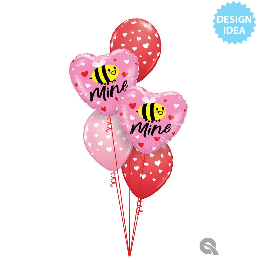 Heart Foil Balloon Bee Mine Hearts 18 Inch