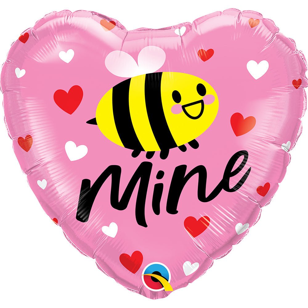 Heart Foil Balloon Bee Mine Hearts 18 Inch