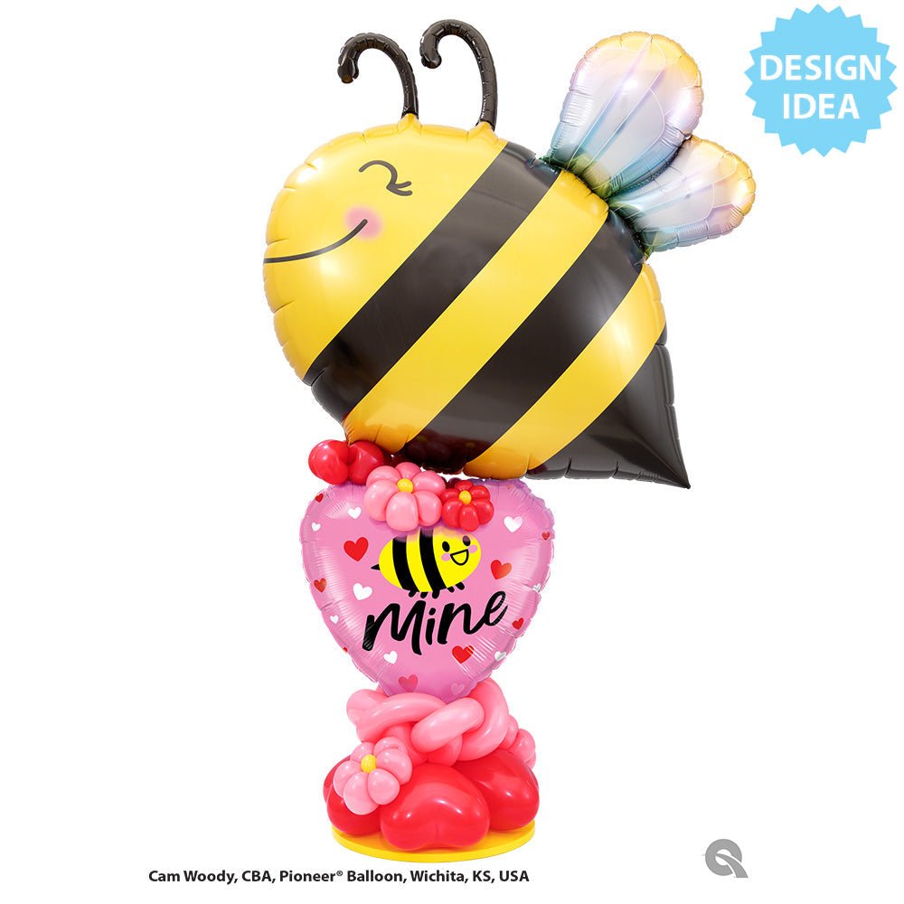 Heart Foil Balloon Bee Mine Hearts 18 Inch