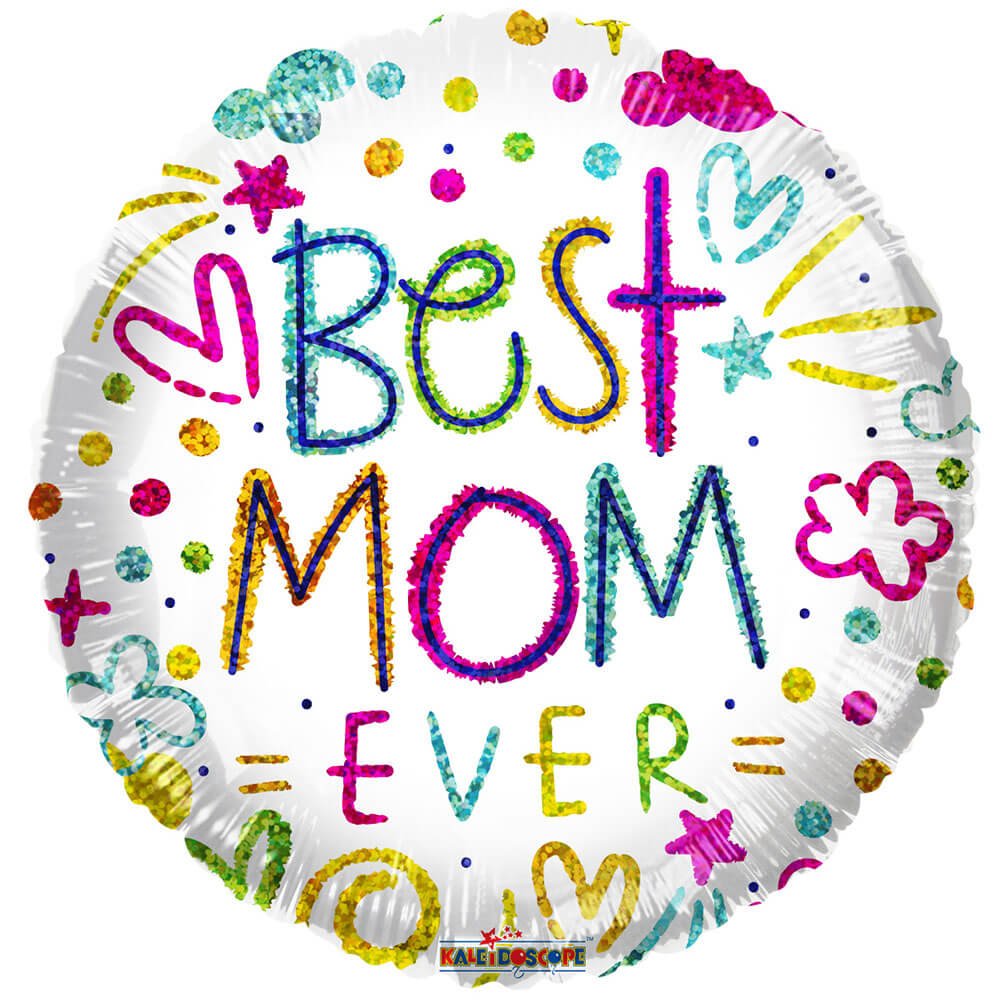Foil Balloon Best Mom Holographic