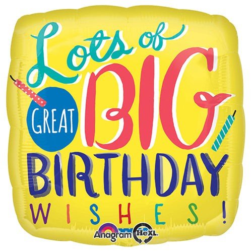 Foil Balloon Big Birthday Wishes 18 Inch