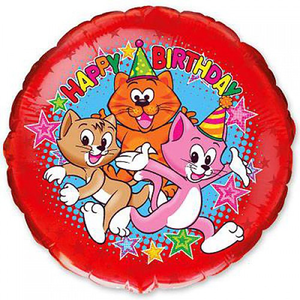 Birthday Cats Celebration Foil Balloon