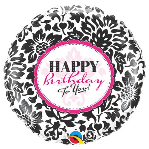 Birthday Elegant Damask Foil Balloon