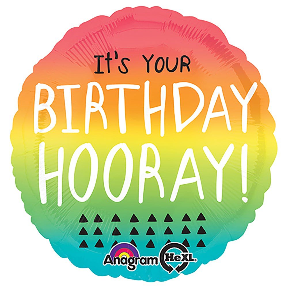 Birthday Foil Balloon 18 Inch Hooray Gradient