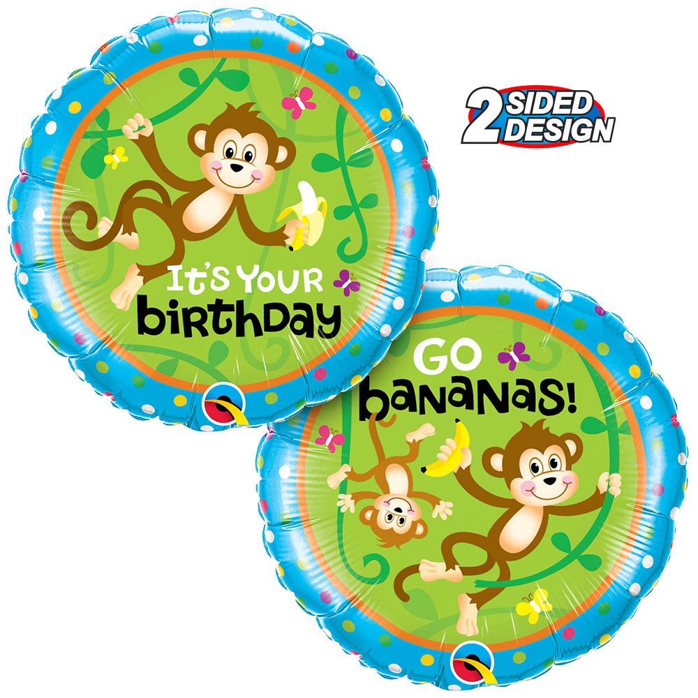 Birthday Foil Balloon Monkeys-Go Bananas
