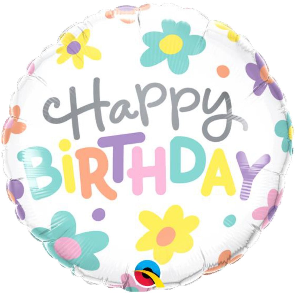 18 Inch Birthday Retro Daisies Foil Balloon