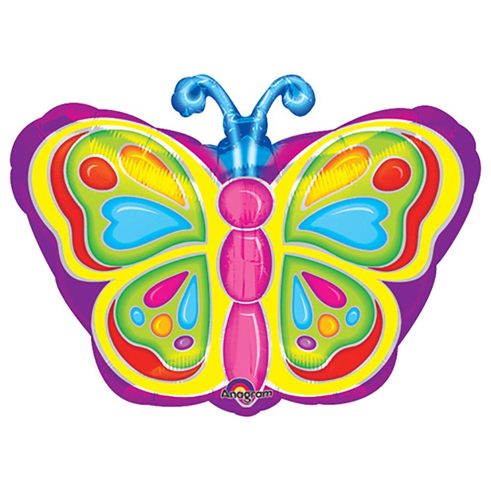 Butterfly Foil Balloon 18 Inch Bright Butterfly
