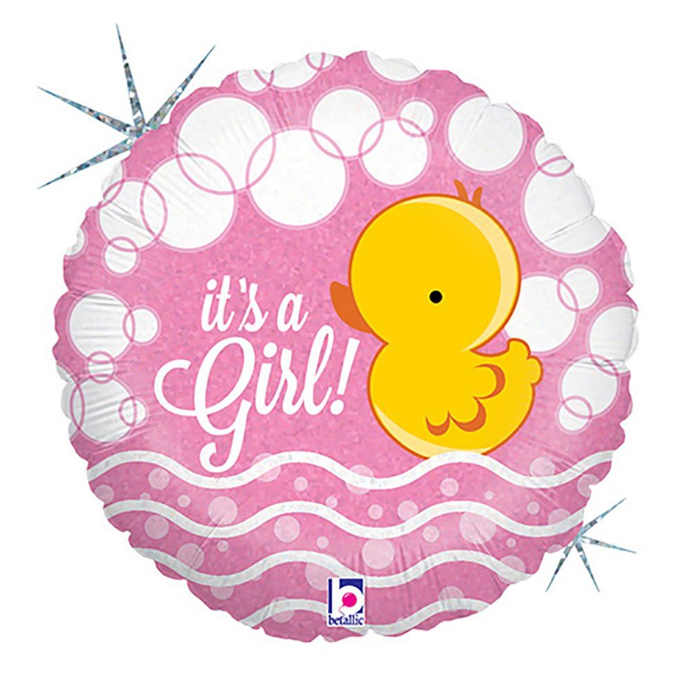 Foil Balloon Baby Girl Bubble Ducky