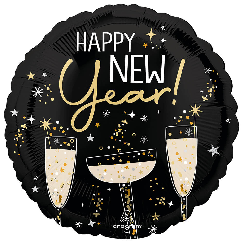 Foil Balloon Bubbly New Year 18 Inch
