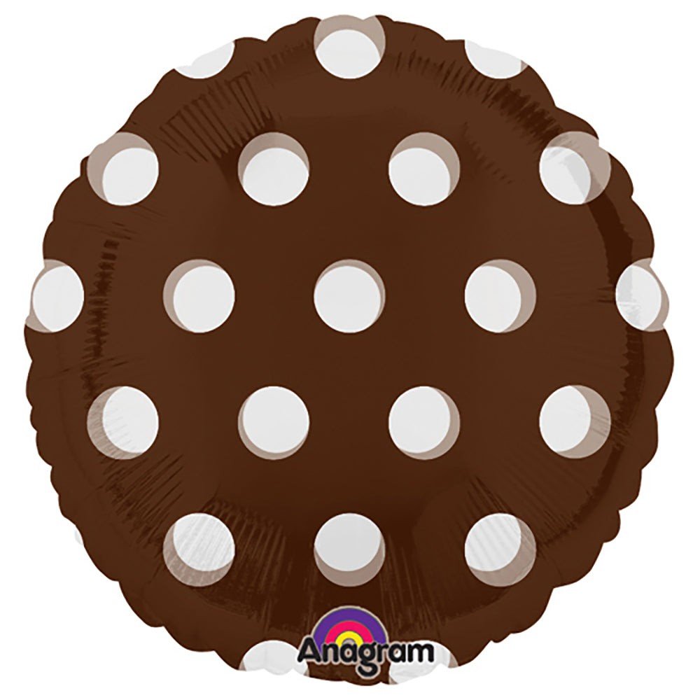 18 Inch Brown Dots Foil Balloon