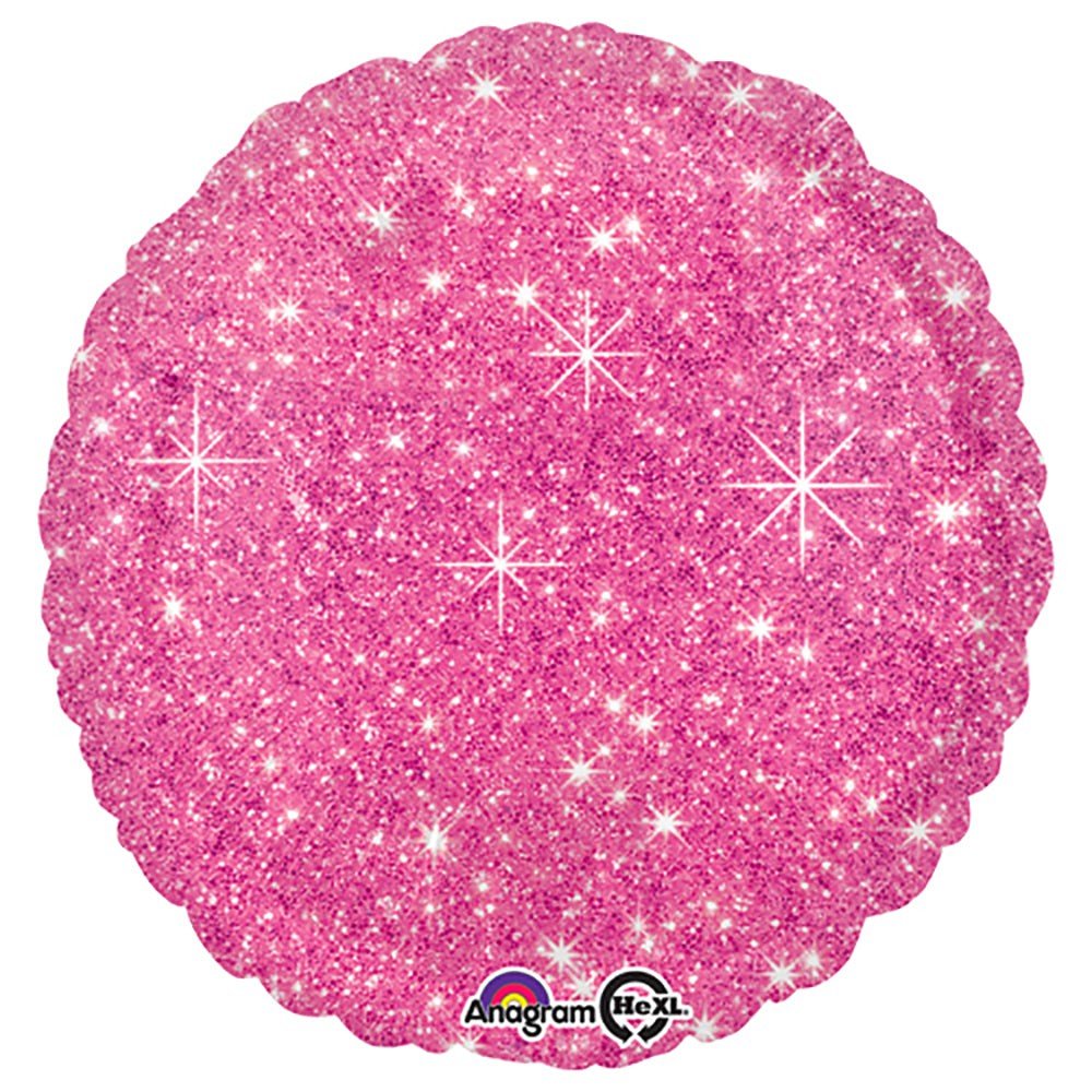 18 Inch Foil Balloon Faux Sparkle Hot Pink