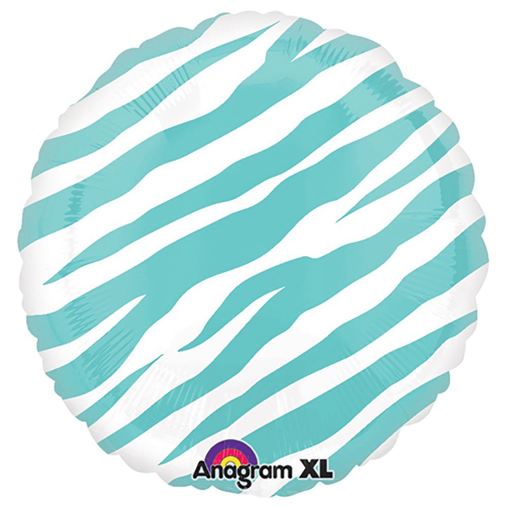 Foil Balloon 18 Inch Round Robins Egg Blue Zebra