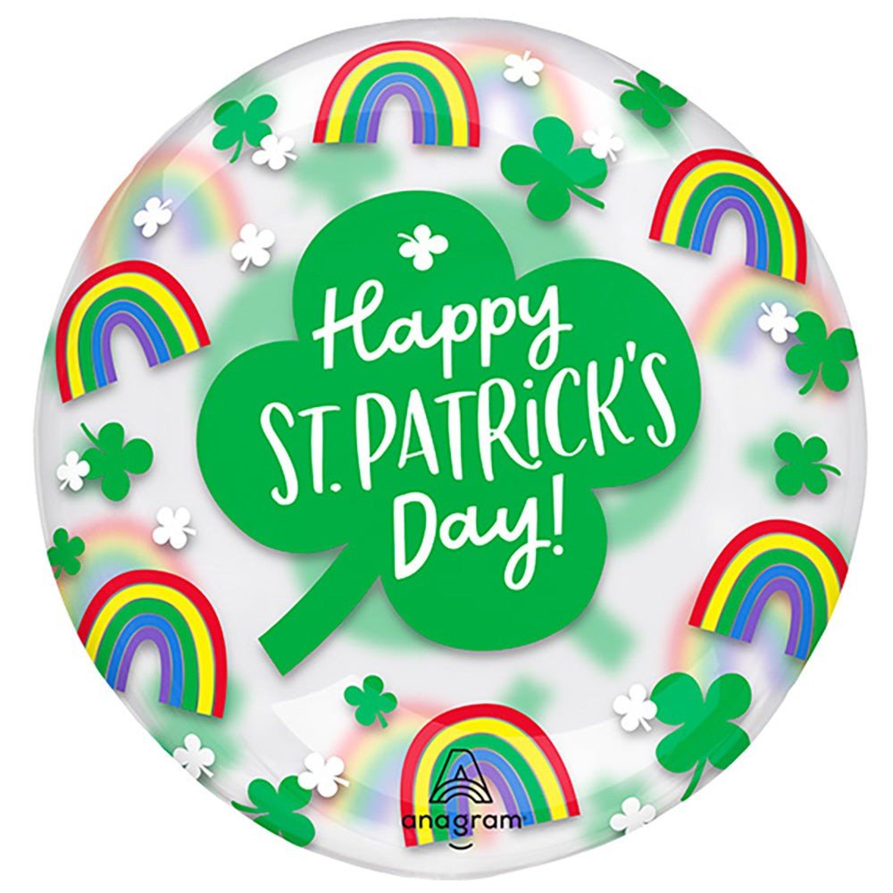 Foil Balloon Clearz Rainbows & Shamrocks