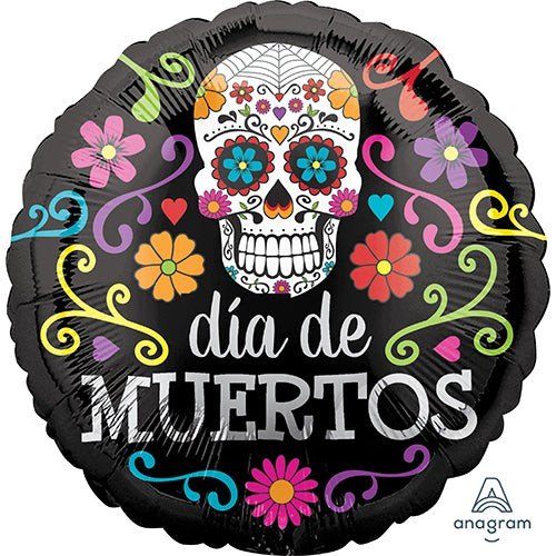 Foil Balloon Colorful Dia De Muertos 18 Inch