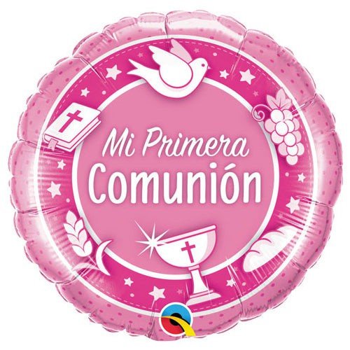 Foil Balloon 18 Inch Communion Rosado