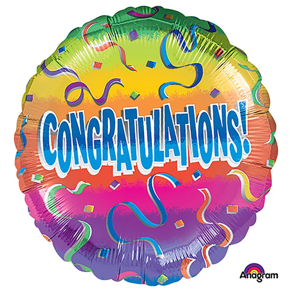 Foil Balloon Congrats Rainbow 18 Inch