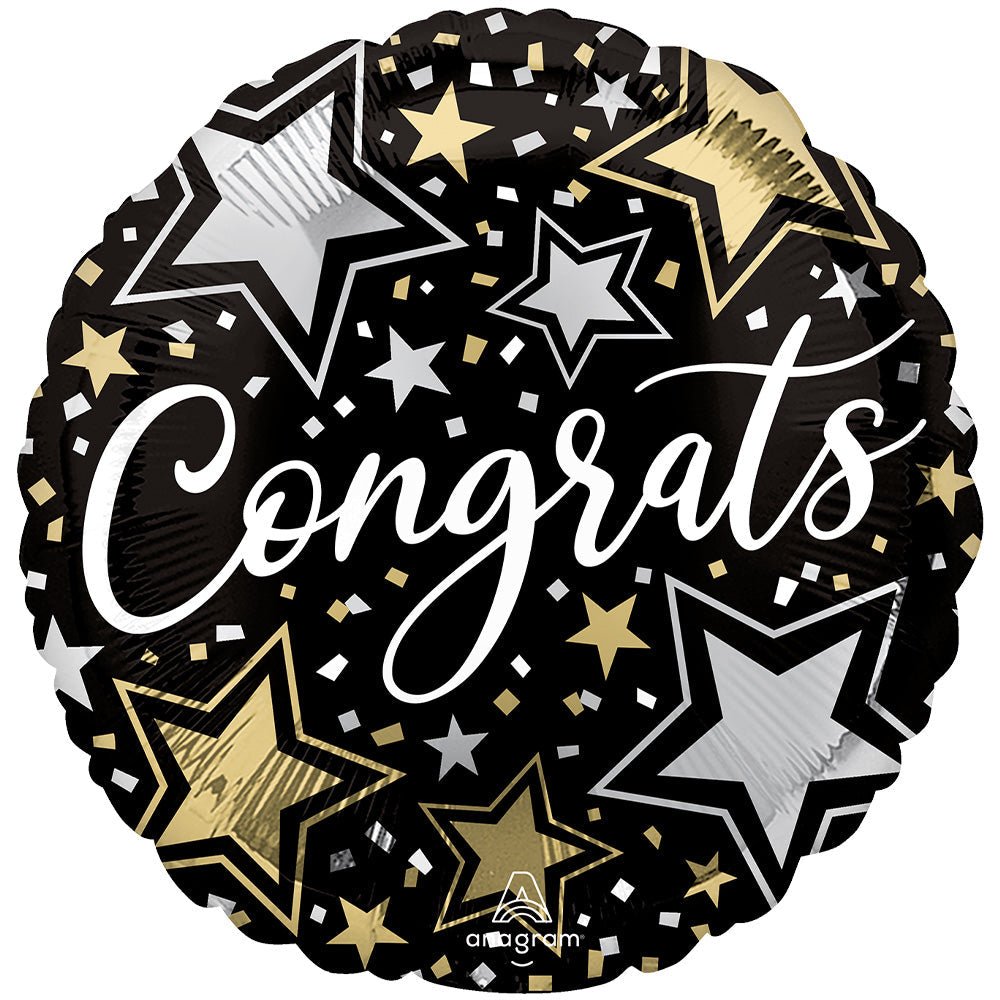 Foil Balloon Congrats Stars 18 Inch