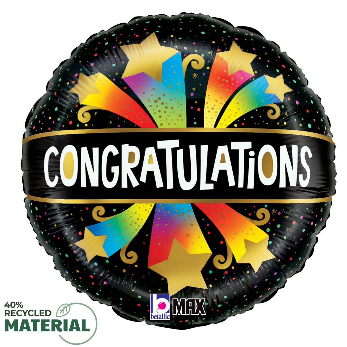 Foil Balloon Congratulations Bursting Stars 18 Inch