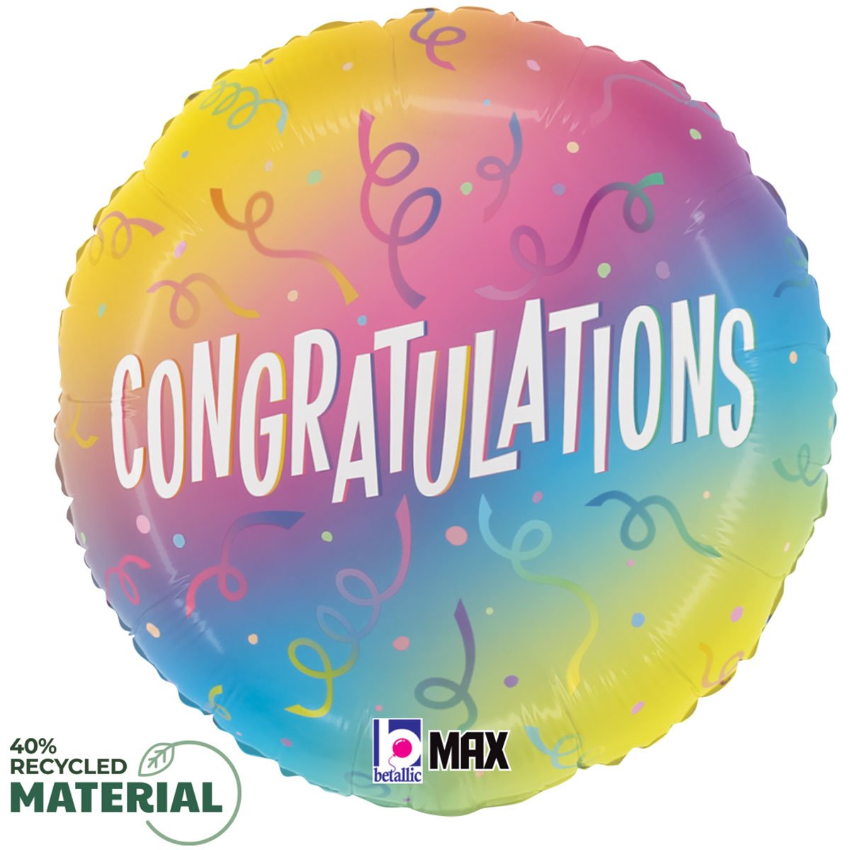 Foil Balloon Congratulations Ombre 18 Inch