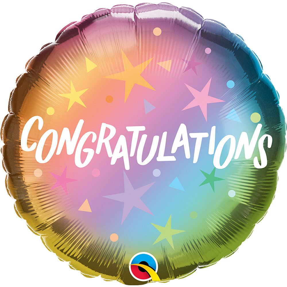 Foil Balloon Congratulations Ombre & Stars 18 Inch