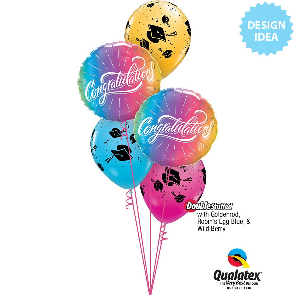 Foil Balloon Congratulations Vibrant Ombre 18 Inch