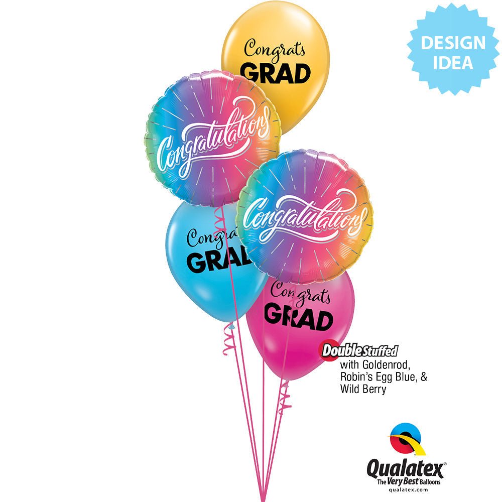 Foil Balloon Congratulations Vibrant Ombre 18 Inch