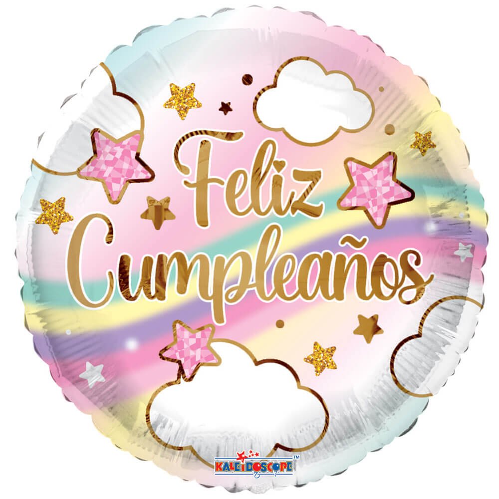Foil Balloon Birthday Girl Clouds Rainbow 18 Inch