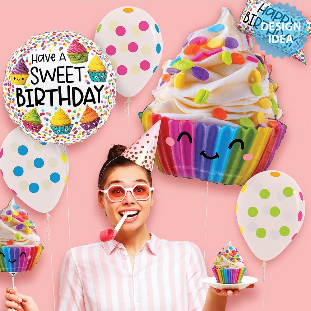 Foil Balloon Cute Cupcakes Birthday 18 Inch
