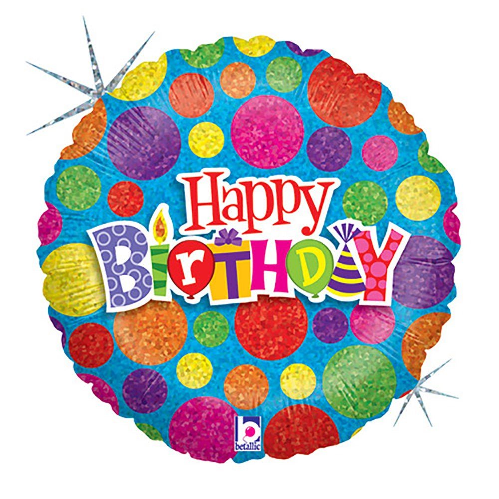 Foil Balloon 18 Inch Dot Dot Birthday