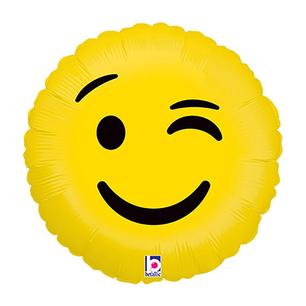 Emoji Wink Foil Balloon