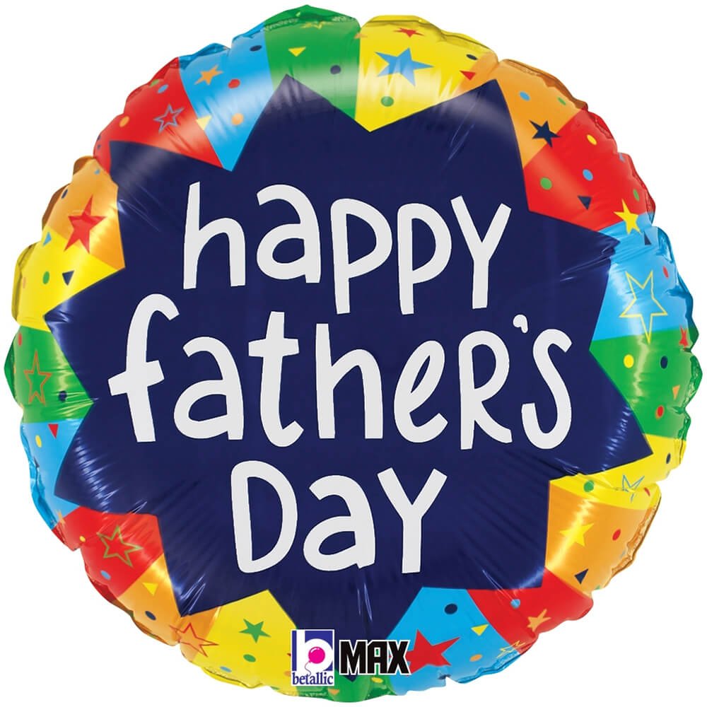 Father's Day Foil Balloon 18 Inch Bursting Colors