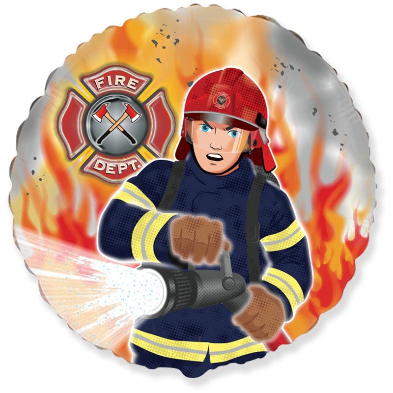 Fire Dept Fireman Foil Balloon