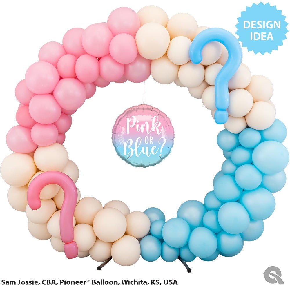 Gender Reveal Foil Balloon 18 Inch Ombre