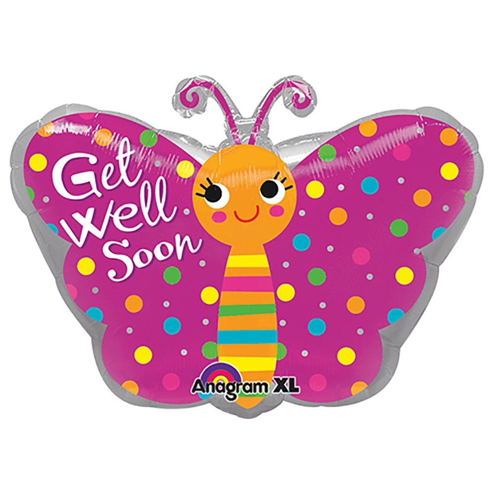 Get Well Butterfly Foil Balloon