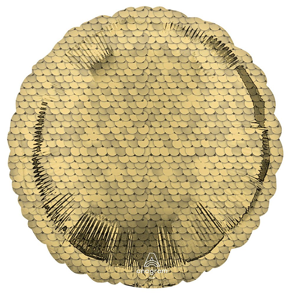 Foil Balloon Glitter Gold Sequins 18 Inch