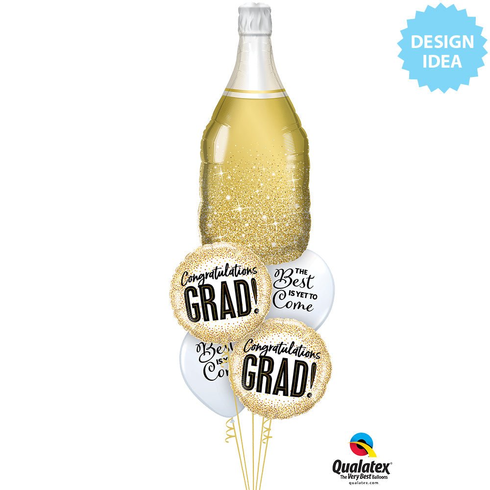 Graduation Foil Balloon Gold Glitter Dots