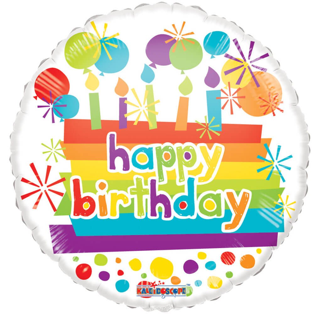 Plastic Balloon Happy Birthday Candles 18 Inch